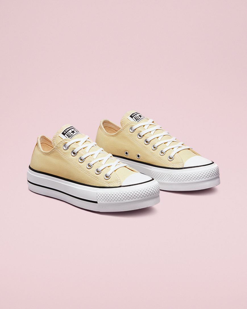 Women's Converse Chuck Taylor All Star Lift Seasonal Color Low Top Platform Shoes Lemon / Black / White | AU 6305ES